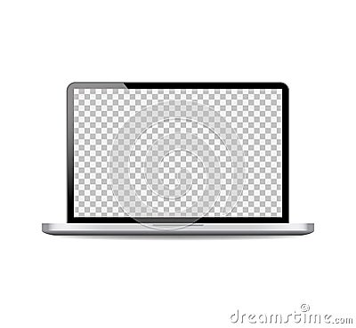 Realistic laptop mockup with open screen.Black computer laptop on isolated background.vector Vector Illustration