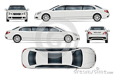 Realistic limousine vector mock-up Vector Illustration