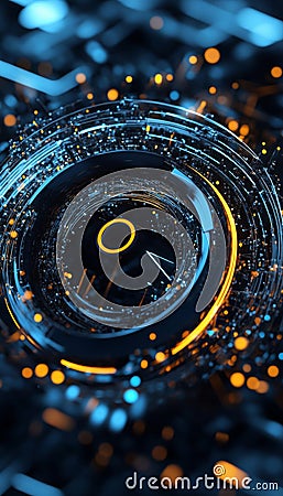 Realistic logo design merging digital portals and automation with ai and scalability elements Stock Photo