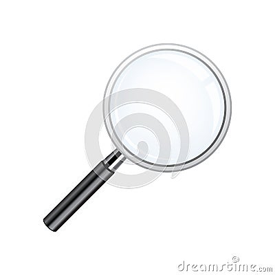 Realistic loupe, Magnifying Glass with black handle Vector Illustration