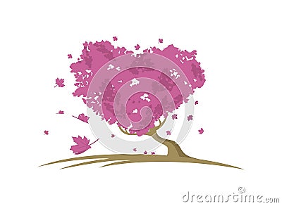 Love maple tree design vector Vector Illustration