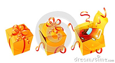 Realistic Luxury Gift Boxes Set Vector Illustration