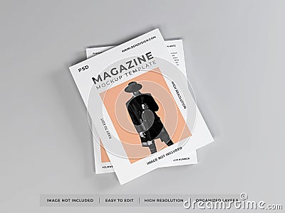 Realistic Magazine 3D Mockup Scene Stock Photo