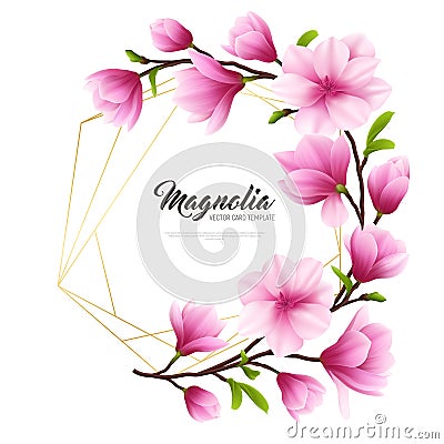 Realistic Magnolia Flower Illustration Vector Illustration