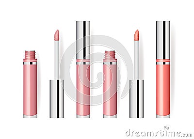 Realistic makeup cosmetics set Cartoon Illustration
