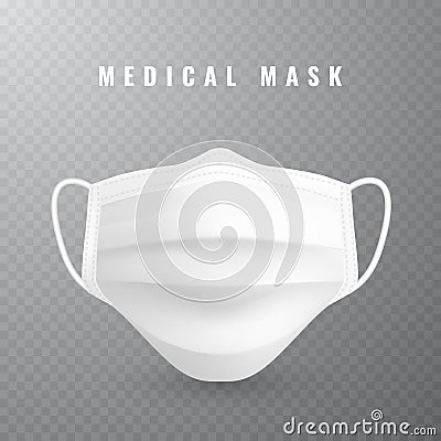 Realistic medical face mask. Details 3d medical mask. Vector illustration Vector Illustration