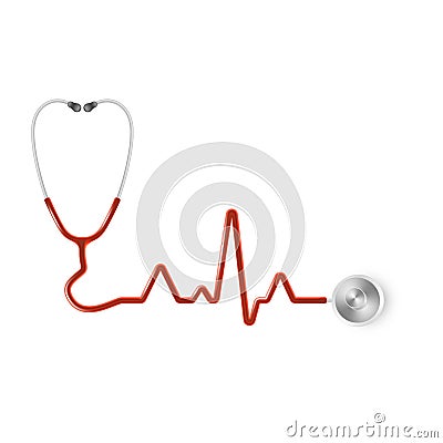 Realistic medical stethoscope. Medical equipment, medicine template. EPS 10 Vector Illustration