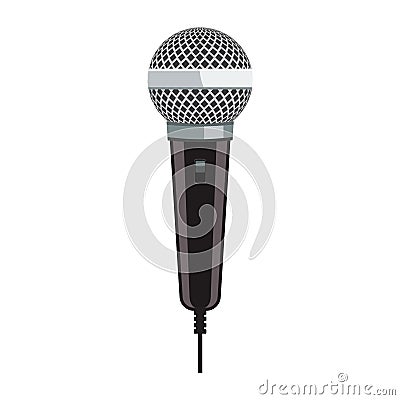 Realistic Microphone for Karaoke with flat color style design. Vector Illustration