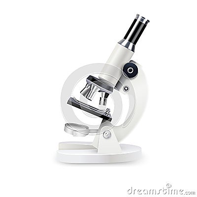 Realistic Microscope Composition Vector Illustration
