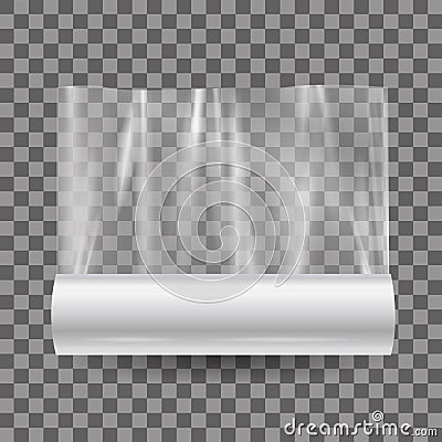 Realistic mock up, transparent plastic food film in roll. Vector Illustration