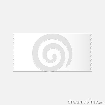 Realistic mockup of detachable blank white ticket Vector Illustration