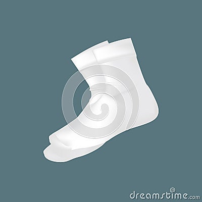 Realistic mockup of men`s clothes, accessories, white socks. Vector Illustration