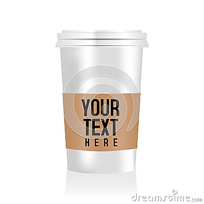 Realistic mockup packaging coffee cup design isolated on white background Stock Photo