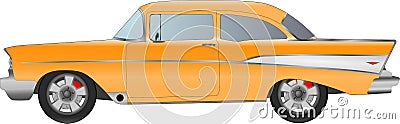 Realistic model car isolated on background. Detailed drawing. Vector illustration. Vector Illustration