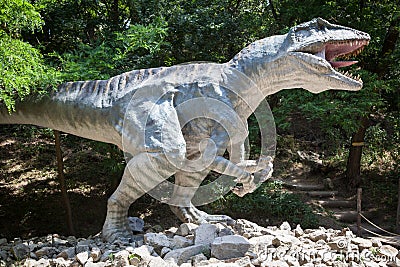 Realistic model of dinosaur - Gigantosaurus Editorial Stock Photo