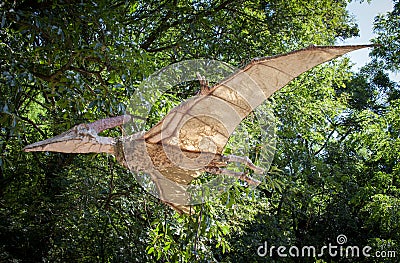 Realistic model of dinosaur - Pteranodon Editorial Stock Photo