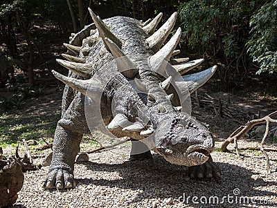 Realistic model of dinosaur Segnosaurus Editorial Stock Photo