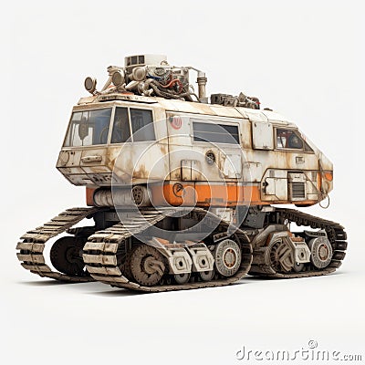 Realistic Model Of Ferry With Dirty Wheels - Paris Dakar Style Stock Photo