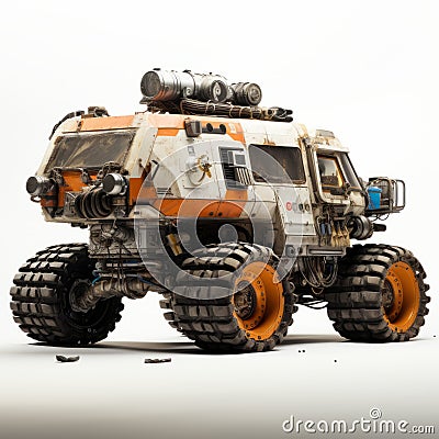 Realistic Model Of Rv With Dirty Wheels - Paris Dakar Style Stock Photo