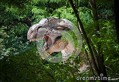 Realistic model of Tyrannosaurus Rex Stock Photo