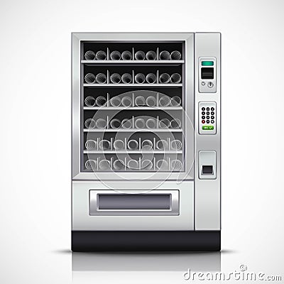 Realistic Modern Vending Machine Vector Illustration