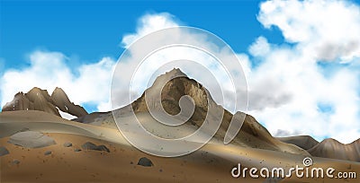 Realistic Mountains Landscape Composition Vector Illustration