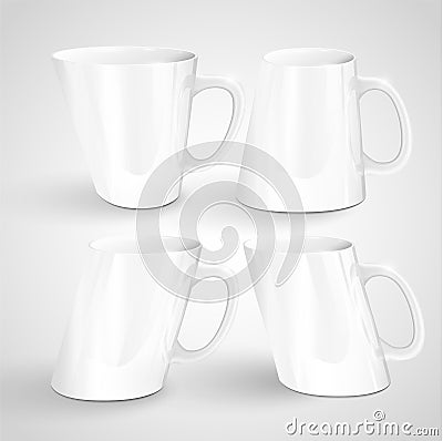 Realistic mugs, vector illustration Vector Illustration