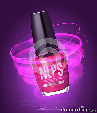 Realistic nail polish makeup product Vector Illustration