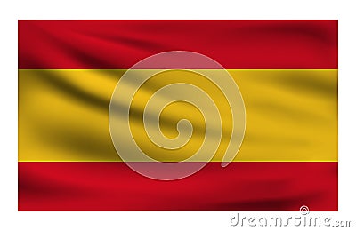 Realistic National flag of Spain. Vector Illustration