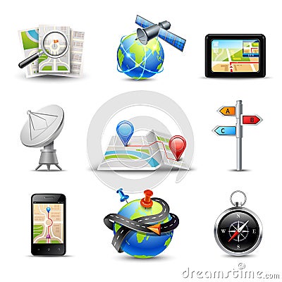 Realistic Navigation Icons Vector Illustration