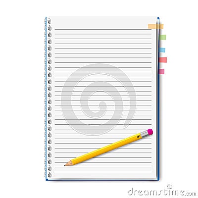 Realistic notebook, exercise book, vector illustration Vector Illustration