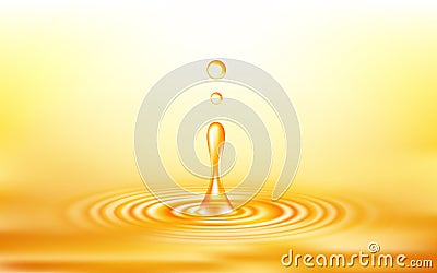 Realistic oil drop and circle ripple wave. Stock Photo