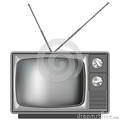 Realistic old Tv television illustration Vector Illustration