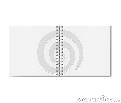 Realistic opened square sketchbook mockup Stock Photo