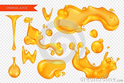 Realistic Orange Liquid Vector Illustration