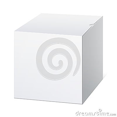 Realistic Package Cardboard Box. Cube shape. Vector Illustration