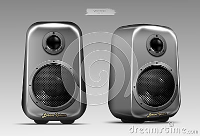 A realistic pair of speakers. Vector. Vector Illustration