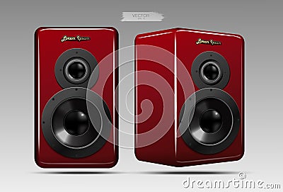 A realistic pair of speakers.Vector. Vector Illustration