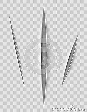 Realistic paper cuts with a knife with a transparent background for design vector illustration Vector Illustration