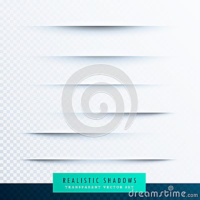 Realistic paper shadows effect collection background Vector Illustration