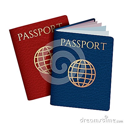 Realistic passport document vector Vector Illustration
