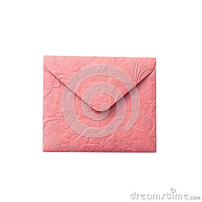 Realistic Peach Embossed Floral Envelope Stock Photo