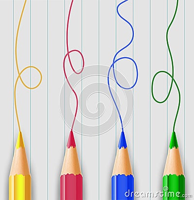 Realistic pencil illustration Vector Illustration