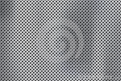 Realistic perforated brushed metal texture. Polished stainless steel background. Vector illustration. Vector Illustration