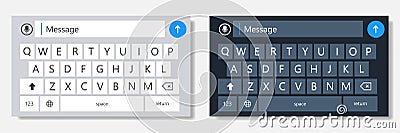 Realistic phone keyboard. Vector illustration. Smartphone keypad on white background Vector Illustration