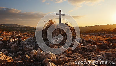 realistic photo of Golgotha Holy cross Stock Photo