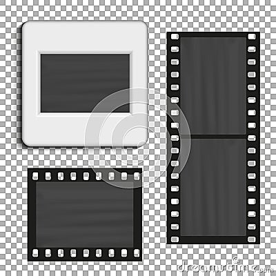 Realistic photographic slide. Retro design for photo presentation Vector Illustration