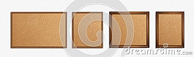 Realistic pin board with cork texture surface Vector Illustration