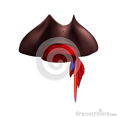 Realistic Pirate Hat Vector Illustration