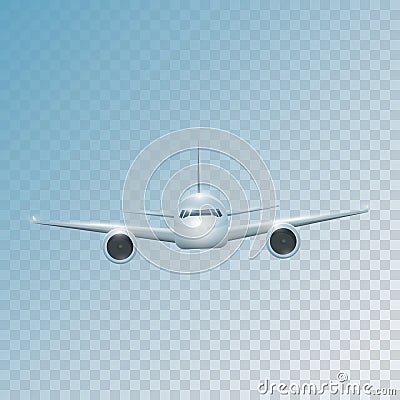 Realistic plane flies high Vector Illustration